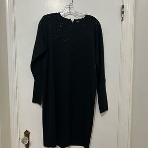 Liz Claiborne Black Long Sleeve Dress with Embellishments